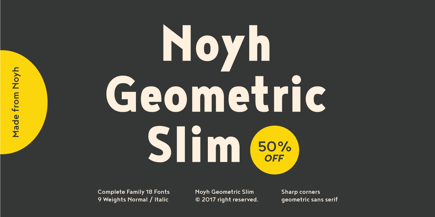 Example font Noyh Geometric Slim #11